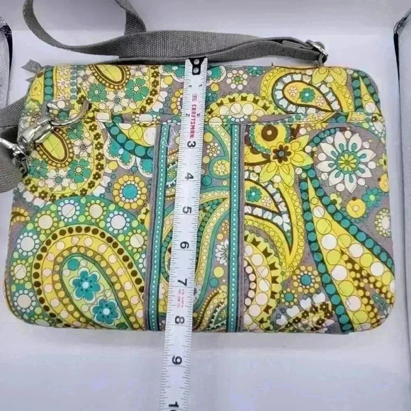 Vera Bradley Retired Lemon Parfait Turquoise Paisley Mini Computer, Crossbody! - Picture 2 of 14